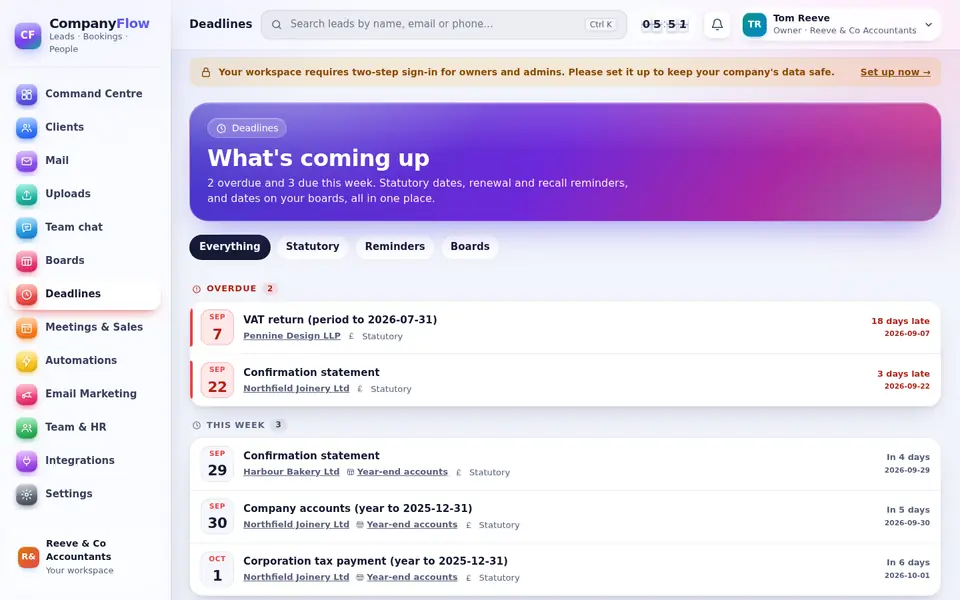 Accountancy in CompanyFlowHQ